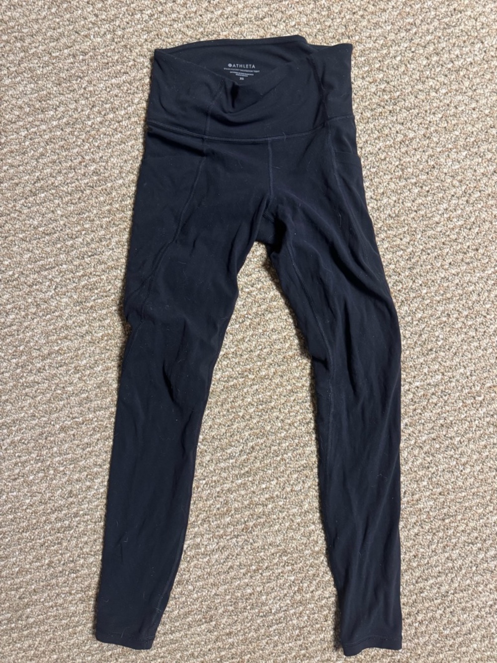 Athleta' Black High-Rise Leggings with pockets